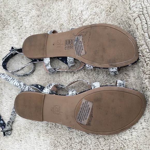 Cabi Athena Gladiator Sandals‎ Python Snakeskin Print Womens Size 7.5M - Picture 9 of 11